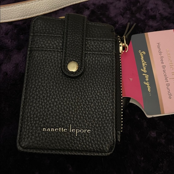 Nanette Lepore Natural/White 3 Sections,Black Cardholder Hands Free Bracelet NWT - Picture 5 of 16